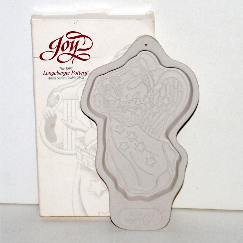Longaberger Pottery Angel Cookie Mold 1996 Joy NEW vintage ceramic